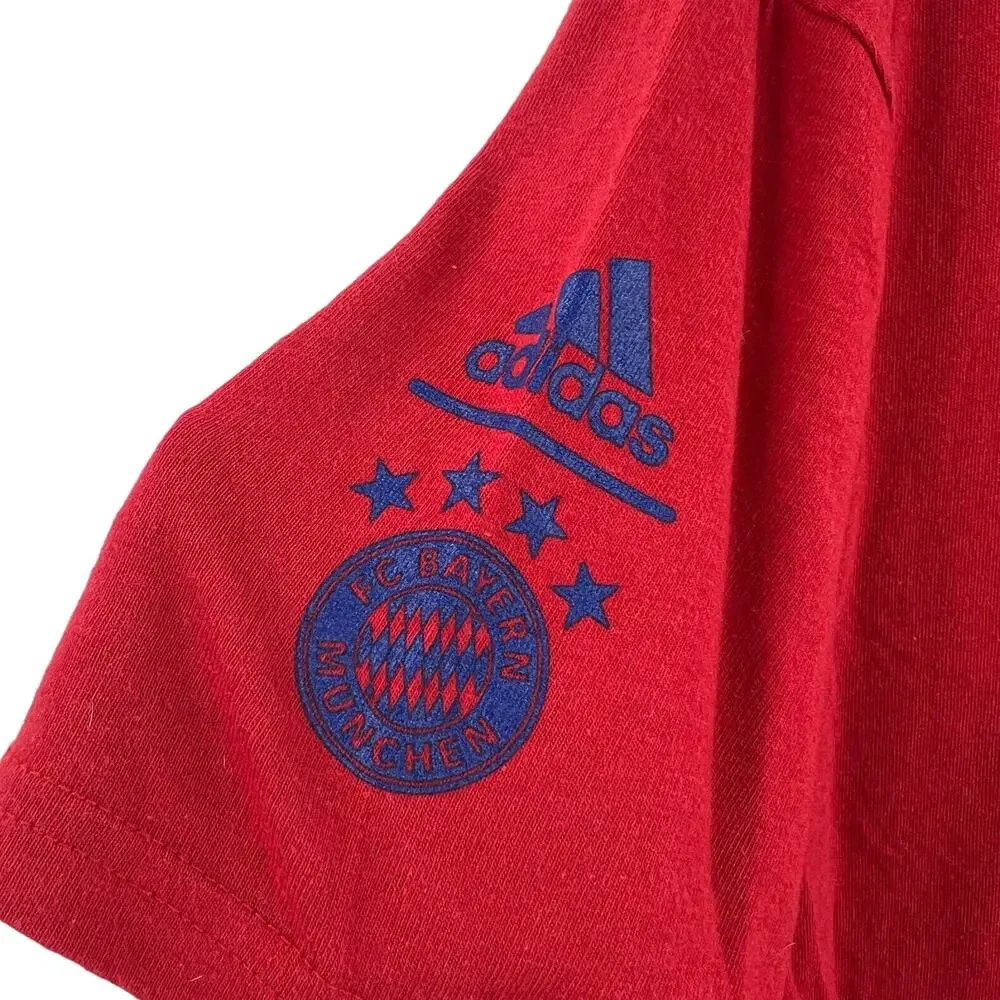 adidas F.C Bayern Munich Men Soccer Tee Football Red‎ Large
